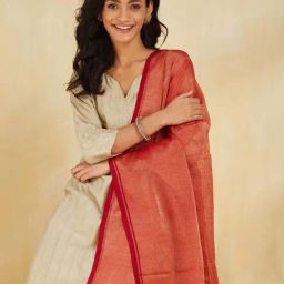 Fabindia Red Regular Fit Woven Dupatta image 3