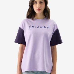 The Souled Store Lavender Cotton Graphic Print Oversized T-Shirt-image-47