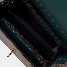 Styli Twist Lock Pattern Print Flap Over Satchel Bag image 4