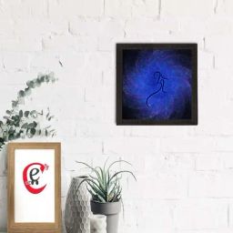 eCraftIndia Black & Blue Om Symbol Satin Matt UV Art Painting-13
