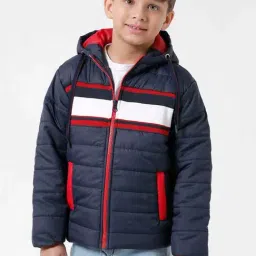 Kate & Oscar Kids Navy & Red Printed Full Sleeves Jacket-image-44