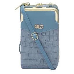 Globus Blueish Grey Textured Medium Sling Handbag-38