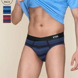 XYXX Multicolored Cotton Regular Fit Striped Briefs - Pack Of 3-picture-19