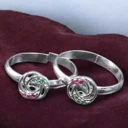 Taraash 925 Sterling Silver Floral Pattern Toe Ring for Women-image-20