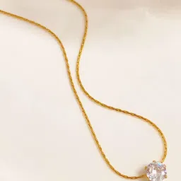 JEWILLEY Gold Plated Rhinestone Studded Six Link Claw Chain-20