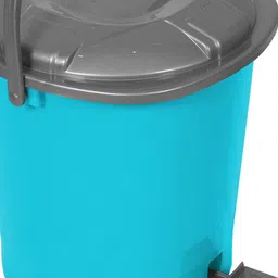 Kuber Industries Sky Blue & Grey 2 Pieces Durable Pedal Dustbins With Handle -7Ltr Each image 4