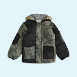Pantaloons Junior Green & Black Camouflage Full Sleeves Jacket-picture-29