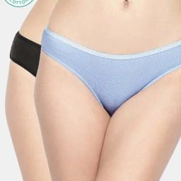Inner Sense Black & Blue Plain Bikini Panty - Pack Of 2-image-10