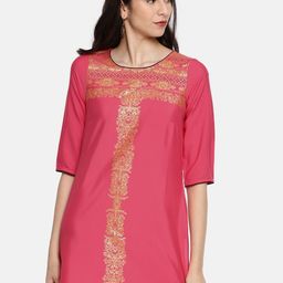 AURELIA Pink Printed Kurti-image-80