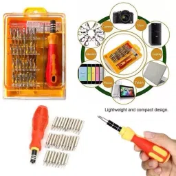 VMTRONIX 32 in 1 Mini Screwdriver Tool Kit with Magnetic Holder for Mobile Phones, Laptops, Camera and Workshop, Home Reparing Tool image 2