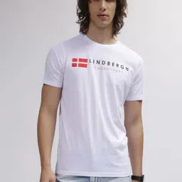 Lindbergh White Cotton Regular Fit Printed T-Shirt-picture-34