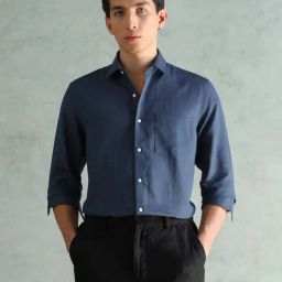 Arrow Blue Cotton Slim Fit Shirt-picture-13