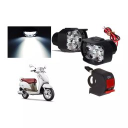 Cartronics 9 Led Shilon Fog Light White With On/Off Swich For Suzuki Access 125-24