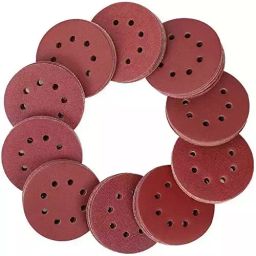 Oriental 5 inch (125 mm), Grit Size 320 Aluminium Silicate Adhesive Sanding Disc with 8 Holes for Orbital Sander (Pack of 10 Pcs)-image-81