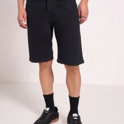 SF Jeans by Pantaloons Jet Black Cotton Relaxed Fit Shorts-image-76