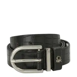 United Colors of Benetton Cheryl Black PU Waist Belt For Women-picture-33
