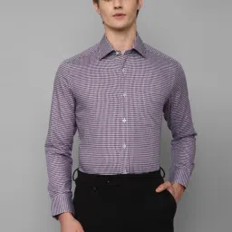 Louis Philippe Purple Cotton Regular Fit Checks Shirt-picture-23