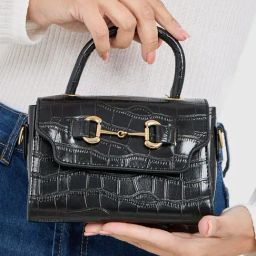Styli Black Textured Handbag-picture-43