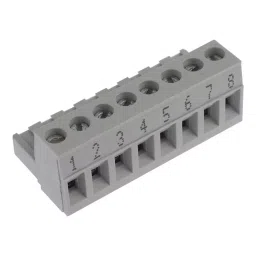 WIELAND ELECTRIC TERMINAL BLOCK PLUGGABLE, 8 POSITION, 22-12AWG, 25.340.0853.0-picture-1