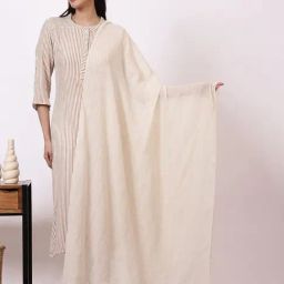 Aurelia Cream Pure Cotton Stripes Dupatta-image-13