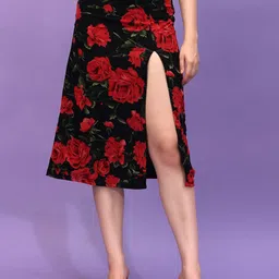 MINOS Printed Flared Midi Skirt-image-15