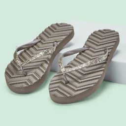 Forever Glam by Pantaloons Women's Taupe Flip Flops-picture-47