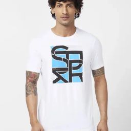 Spykar White Slim Fit Printed T-Shirt-picture-20