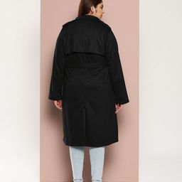 Sztori Plus Size Belted Open-Front Longline Overcoat image 2