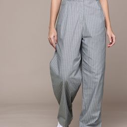 Nautica Women Pinstriped Wide Leg Trousers-picture-18