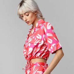Only Multicolor Printed Crop Shirt image 3