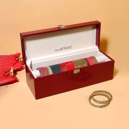 La Trove Maroon Premium Single Rod Bangle Box-22
