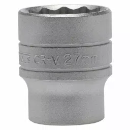 Teng Tools 1/2 inch Drive 27 mm Standard Socket, 12 Point, 43 mm Overall Length, M120527-C-picture-32