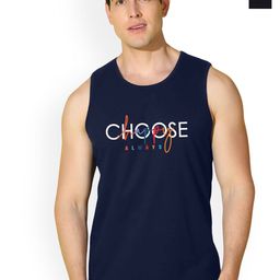SLOWLORIS Pack Of 2 Printed Combed Cotton Gym Vests VSL26 CMB(CHS NAVY)(CHS BLACK)-image-64