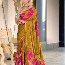 DIVASTRI Floral Printed Block Print Saree-picture-16
