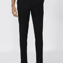 Van Heusen Black Regular Fit Self Pattern Trousers-image-4