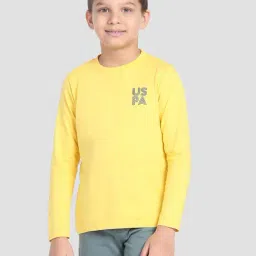 U.S. Polo Assn. Kids Yellow Solid Full Sleeves T-Shirt-picture-9