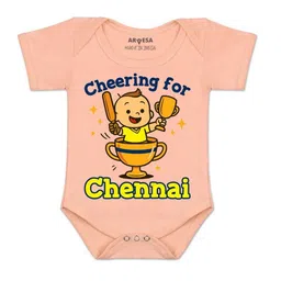 Arvesa Kids-Unisex Peach Cotton Rompers-image-60
