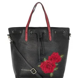 Giordano Black Cut Work Tote Handbag-image-4
