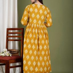 BHAGLI Ethnic Motifs Printed Mandarin Collar A-Line Maternity Ethnic Dresses-image-102