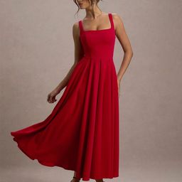 TRAQUILA Fit & Flare Maxi Dress-image-23