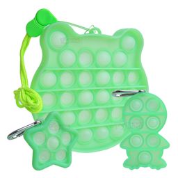 Toyshine Pack of 3 Glow in Dark Frog Baby and Star Fidget Popping Sounds Toy BPA Free Silicone Push Bubbles Toy for Autism Stress Reliever Sensory Toy Pop It Toy-10