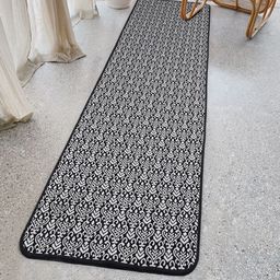 Saral Home Soft Cotton Tufted Jaquard Bedside Runner- Black-picture-13