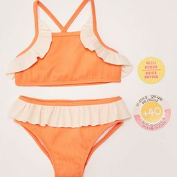 LC Waikiki Sleeveless Two Piece Striped Swimsuit - Brown Cream-image-2