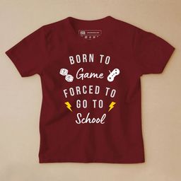 Be Awara Half Sleeves Born To Game With Dice Printed Tee - Maroon-image-83