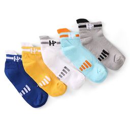 Honeyhap Premium  Cotton Bamboo Knit  Ankle Length Socks with Bio Finish  Line Design Pack of 5 - Multicolour-image-86