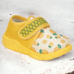 Lil Lollipop Pineapple Printed Velcro Closure Musical Shoes  - Mustard-picture-36