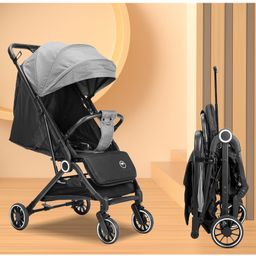 Tinyberg Feather Lite Light Weight Travel Stroller With Multi Position Recline, One Hand Folding, Safety Handle & Foldable Canopy - Charcoal Grey-23