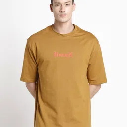 ODCC Men Typography Printed Round Neck Cotton Relaxed Fit T-shirt-34