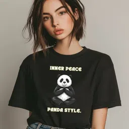 Storeily Women Graphic Printed Round Neck Cotton Oversized T-shirt-picture-11