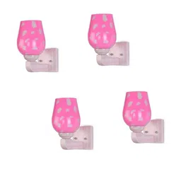 Somil Premium Designer Glass Wall / Night Lamp Elegant & Stylish Dcor Accent for Modern Interiors, color- Pink, White, Size- 21 X 26 X 24 CM-image-91